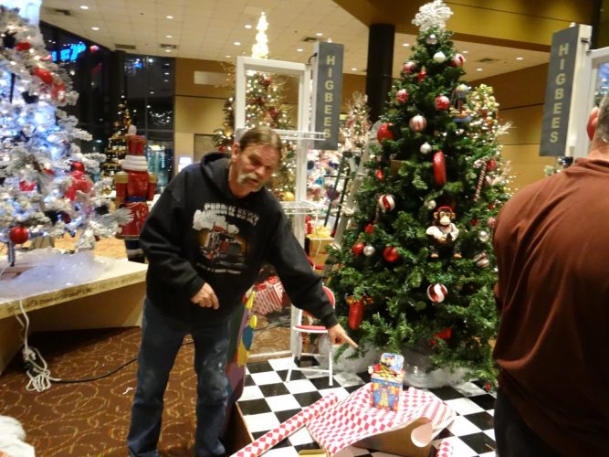 Glen by the Christmas tree.